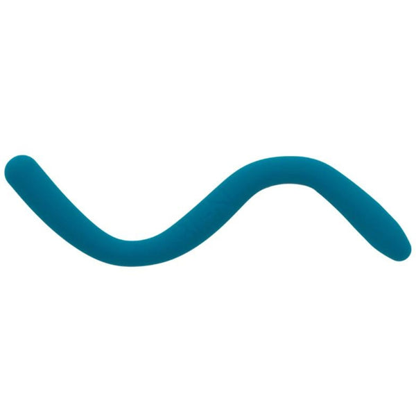 The Bien Wave - Pelvic Floor Wand by BIEN Australia is a blue, flexible, wavy toy with a smooth texture and rounded ends, slightly curved in an S-shape. Made of a soft, rubber-like material, it is ideal for addressing pelvic floor conditions and assisting in pelvic floor muscle training.