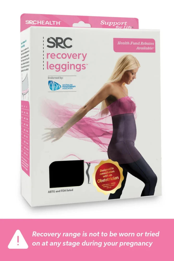 Postpartum compression leggings to support your body after pregnancy, providing comfort, relief, and improved circulation. Endorsed by the Australian Physiotherapy Association - health fund rebates available. 