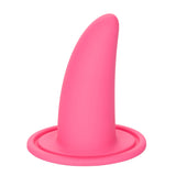 The She-ology™ 3-piece Wearable Vaginal Dilator Set by Calexotics features a pink, smooth, and slightly curved silicone plug that stands upright on a flat circular base. Made from body-safe silicone, it maintains a sleek and simple appearance. Designed without intricate details, this dilator set offers optimal comfort during vaginal dilation.