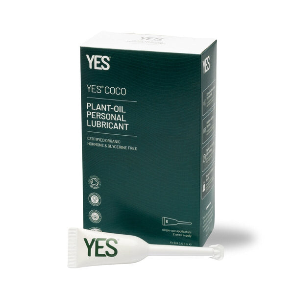 YES COCO oil based lubricant applicators 5mL x6 box – vegan personal lube