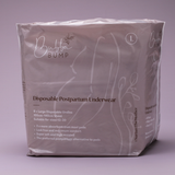 Bubba Bump Disposable Postpartum Underwear in size L offers high absorbency and leak-proof protection, ideal for C-section recovery as a pad alternative. The minimalist soft gray packaging combines practicality with style effortlessly.