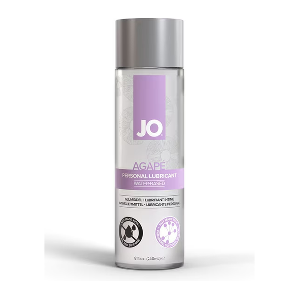 JO Agapé Original glycerin-free water-based lubricant, 240ml bottle.