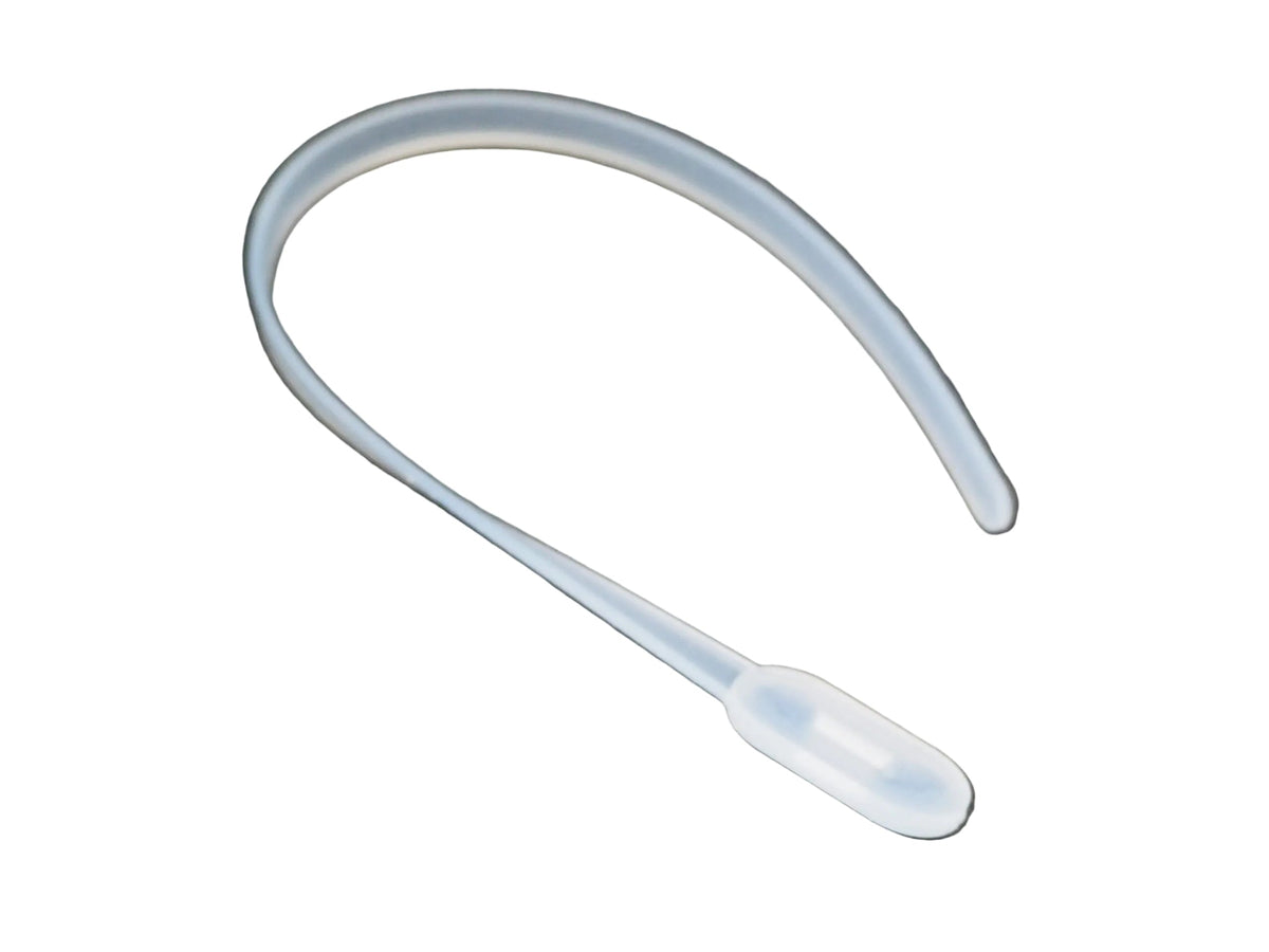 The Contiform Australia Reusable Contiform Pessary is a flexible, white plastic tube with one rounded, closed end and an open opposite end, designed for stress urinary incontinence support. Brand: Contiform.