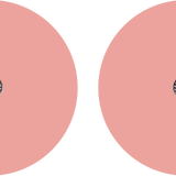 Two blush pink circular electrode replacement pads for the Tap 2.0 – designed to pair with the Tap 2.0 electrode cord for spot placement