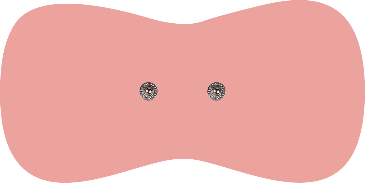 Blush pink Discreet replacement adhesive pad – slim, kidney-shaped pad for low-profile wear under clothing with the Tap 2.0