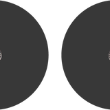 Two midnight black circular electrode replacement pads for the Tap 2.0 – designed to pair with the Tap 2.0 electrode cord for spot placement