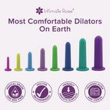 The Intimate Rose - Silicone Vaginal Dilators - Small Set includes seven vibrant dilators, each made from medical-grade silicone and designed to gradually increase in size. Promoted as 