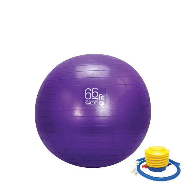 A purple exercise ball used to assist in labour and delivery
