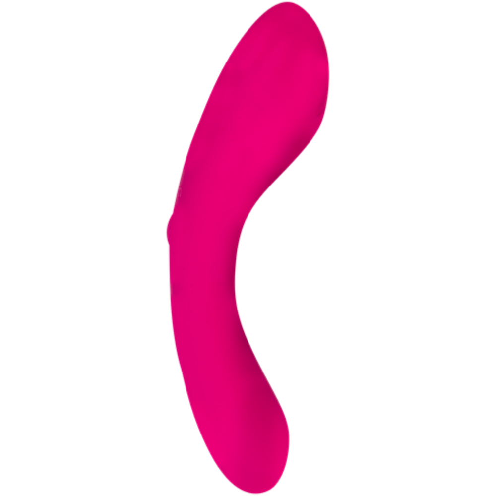 The Mini Swan Wand by Swan is a bright pink, waterproof silicone toy with a smooth finish and an ergonomic, slightly S-shaped curve designed for optimal comfort and stimulation.