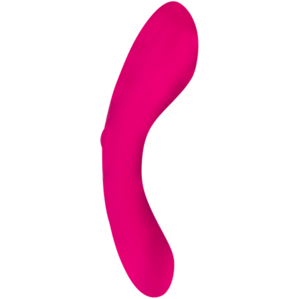 The Mini Swan Wand by Swan is a bright pink, waterproof silicone toy with a smooth finish and an ergonomic, slightly S-shaped curve designed for optimal comfort and stimulation.