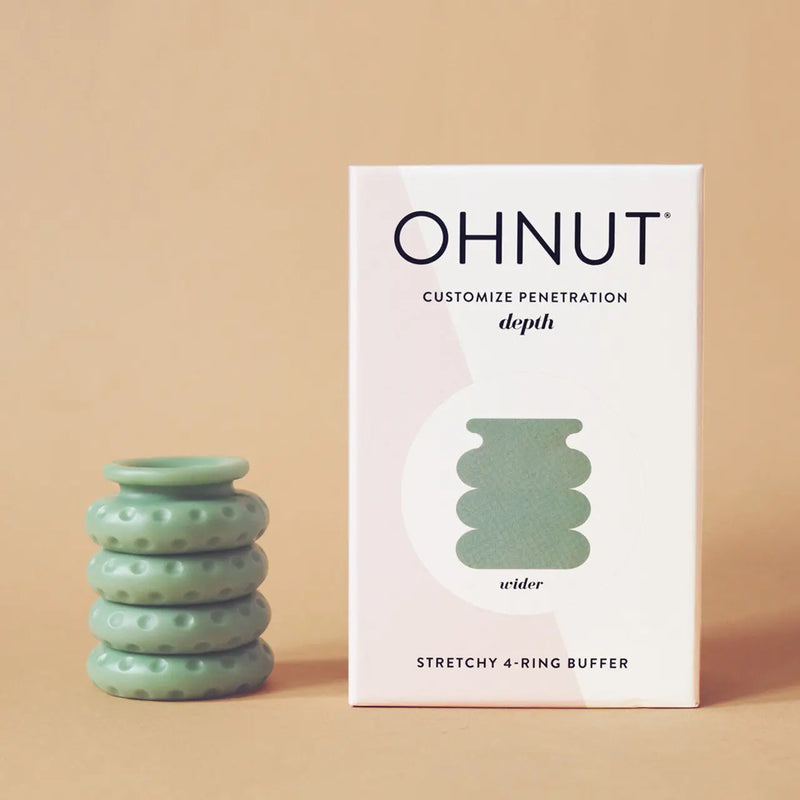 Close-up of the Ohnut ring surface and edge profile, showing the soft matte polymer the rings are moulded from.
