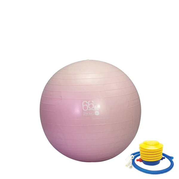 A pale pink gym ball, perfect for core strengthening and balance exercises