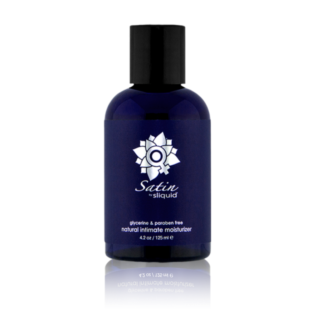 Sliquid Satin 125ml moisturising water-based lubricant and daily intimate moisturiser with aloe and carrageenan – Blossom Pelvic Health.