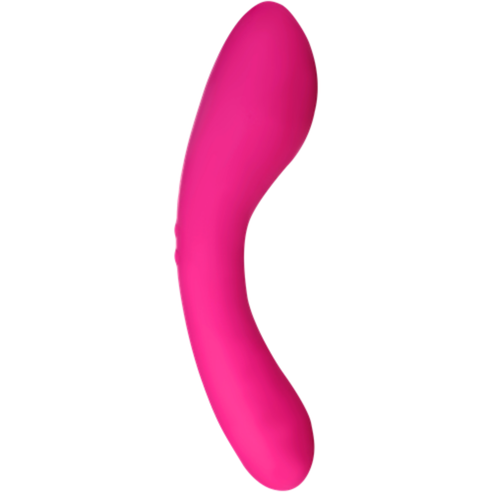 Introducing The Swan Wand by Swan - a pink, curved, phthalate-free vibrator featuring a smooth surface and a slight bulbous shape at both ends, carefully designed for personal use.
