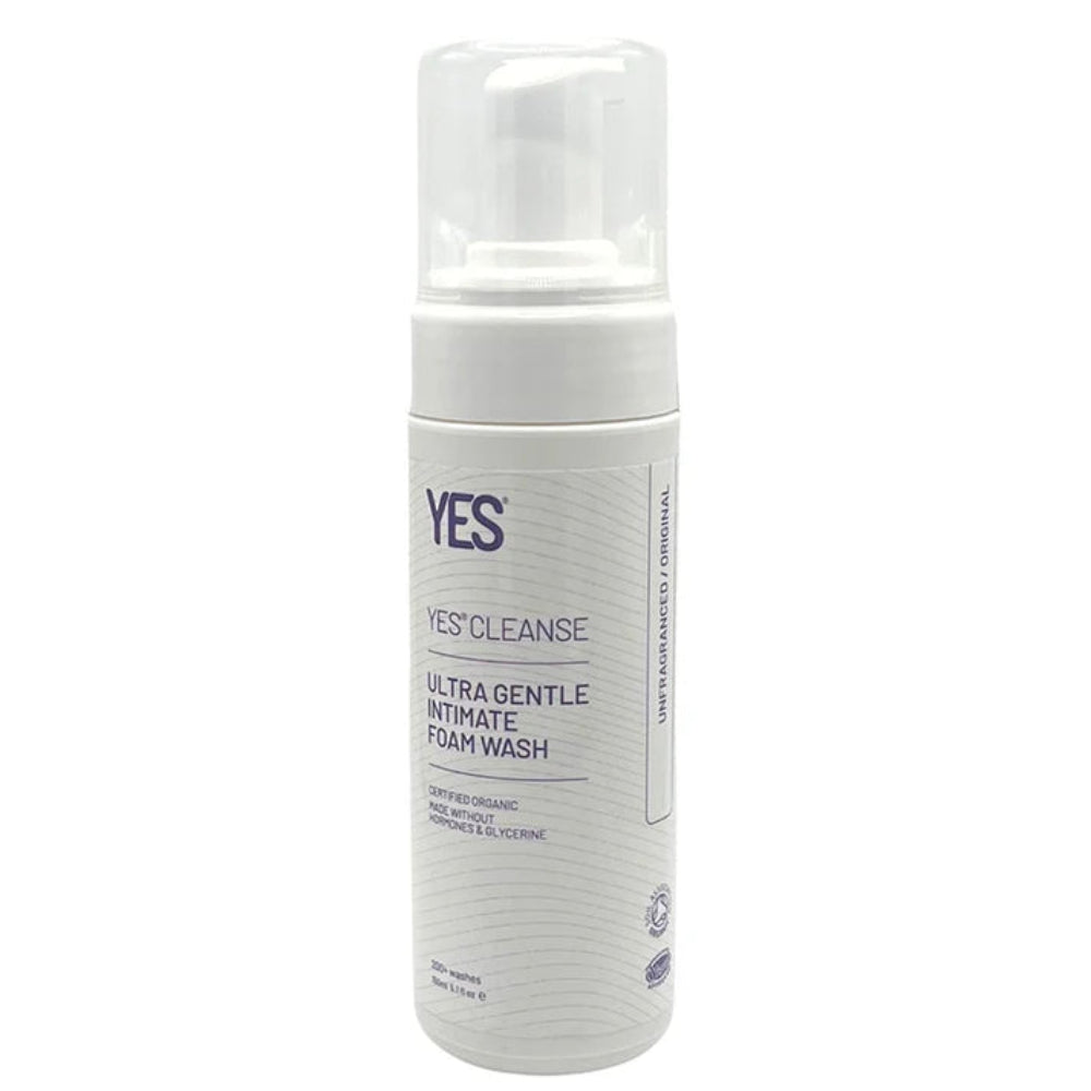 YES Cleanse unfragranced intimate wash 150mL foam pump bottle, pH-matched soap-free vulval wash, Australia