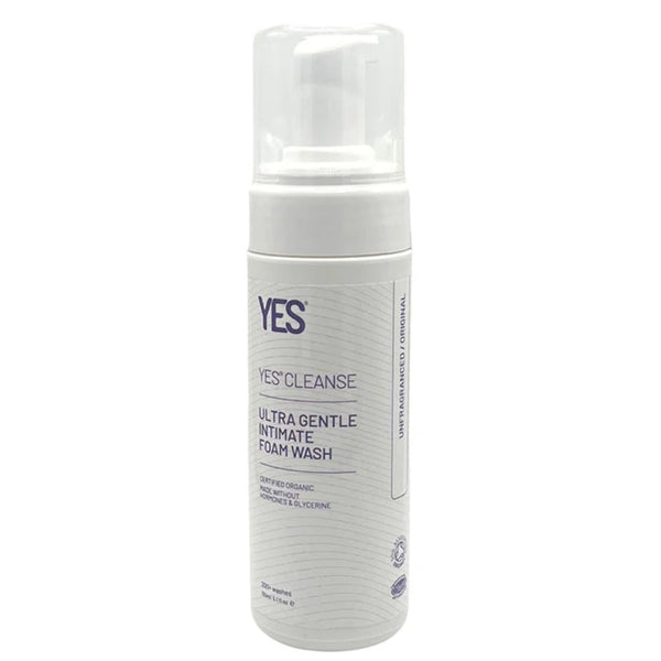 YES Cleanse unfragranced intimate wash 150mL foam pump bottle, pH-matched soap-free vulval wash, Australia